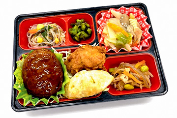 つくねハンバーグ、手作り唐揚げ